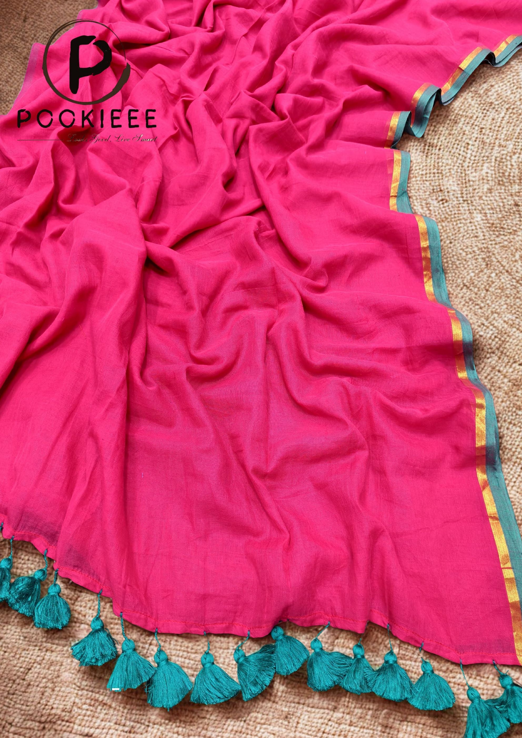 This Pure Cotton Saree blends subtle grace with creative charm